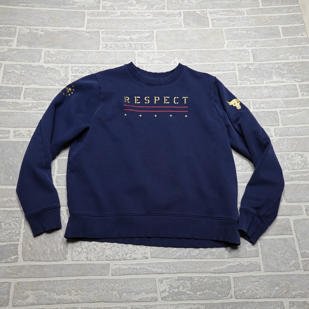 Under Armour Project Rock Sweatshirt Youth XL Blue‎ Cotton Blend Terry Dwayne
